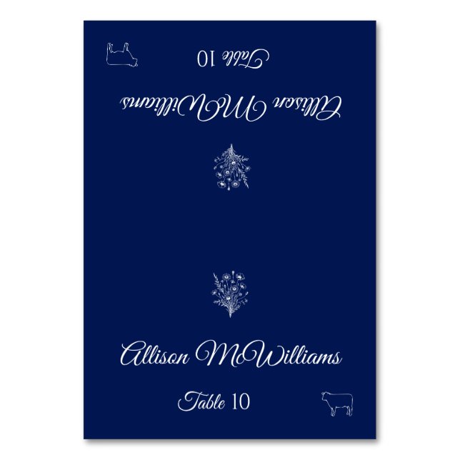 Numeração De Mesa Casamento Carteira de Localidade-Flor Selvagem-Car (Frente)