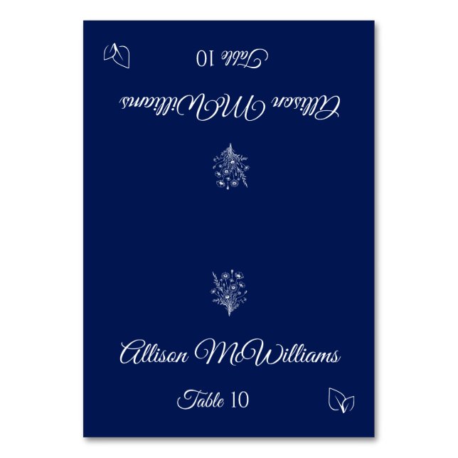 Numeração De Mesa Casamento Carteira-Flor Selvagem-Legância Vegetari (Frente)