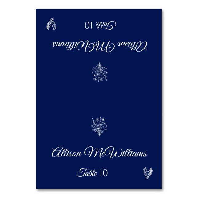 Numeração De Mesa Casamento Carteira-Flores-Aves-Mesa (Frente)