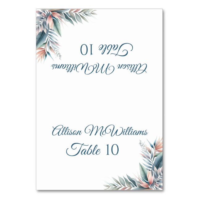 Numeração De Mesa Casamento Carteira-Sonho Tropical - Vegetariano- (Frente)