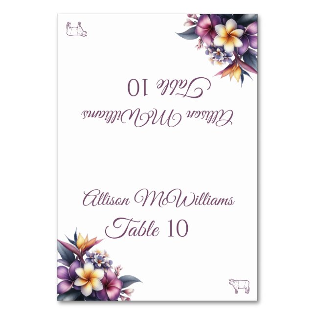 Numeração De Mesa Casamento Carteira Tropical Floral- Carnes (Frente)