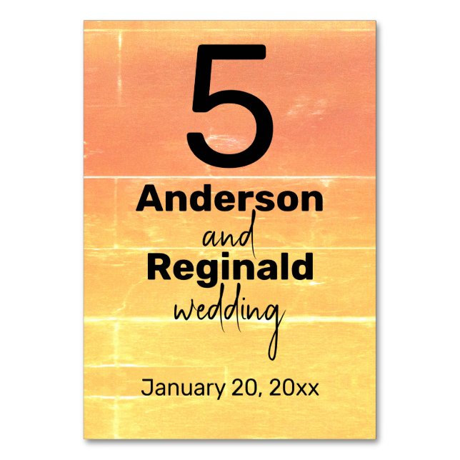 Numeração De Mesa Casamento Casual Amarelo Casual de Verão Russo (Verso)