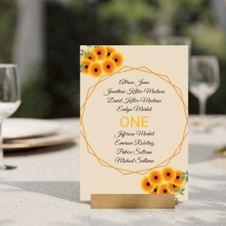 Numeração De Mesa Casamento Casual com Girassóis