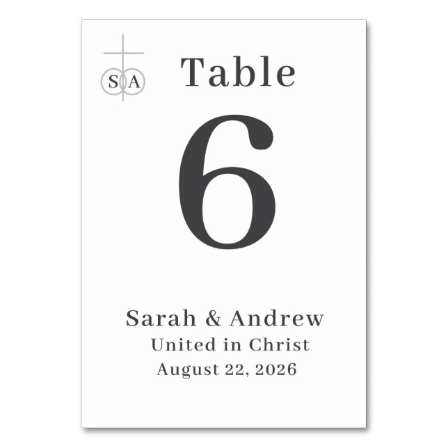 Numeração De Mesa Casamento Católico Tradicional (Frente)