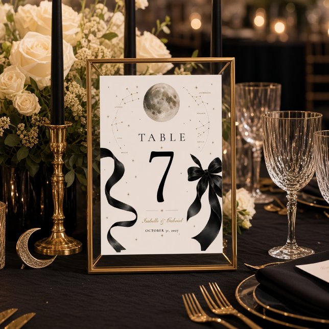 Numeração De Mesa Casamento Celestial com Arco Preto ao Luar (Criador carregado)