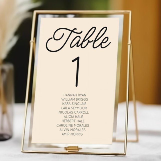 Numeração De Mesa Casamento Champagne Minimalista Minimalista Modern (Criador carregado)