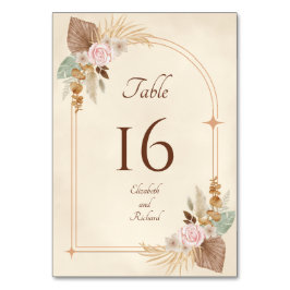 Numeração De Mesa Casamento Chic Boêmio Elegante