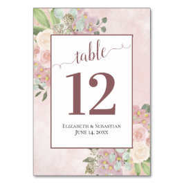 Numeração De Mesa Casamento Chic Boho, Elegante Floral, Cor-de-Água