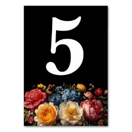Numeração De Mesa Casamento Chic Botânico Floral Negro