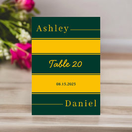 Numeração De Mesa Casamento Chic De Dourada E Verde De Luxo Elegante