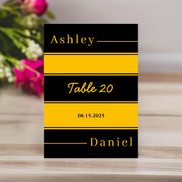 Numeração De Mesa Casamento Chic Dourado E Preto De Luxo Elegante