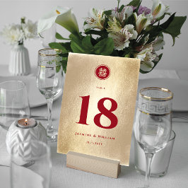 Numeração De Mesa Casamento Chinês Duplo Xi, Círculo Clássico Dourad