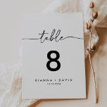 Numeração De Mesa Casamento Clássico Branco Negro<br><div class="desc">Este clássico de mesa de casamento preto branco é perfeito para um casamento moderno. O design simples e elegante apresenta a tipografia de scripts clássicos e ricos em preto e branco. Este é um número de tabela de dois lados. Adicione cada número de tabela de que você precisa ao seu...</div>