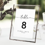 Numeração De Mesa Casamento Clássico Branco Negro<br><div class="desc">Este clássico de mesa de casamento preto branco é perfeito para um casamento moderno. O design simples e elegante apresenta a tipografia de scripts clássicos e ricos em preto e branco. Este é um número de tabela de dois lados. Adicione cada número de tabela de que você precisa ao seu...</div>