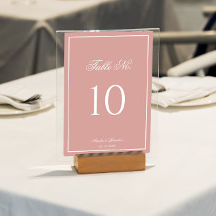 Numeração De Mesa Casamento Clássico com Letreiro em Dusty Rose e Bo