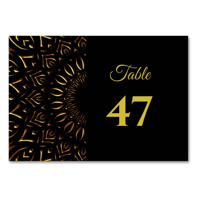 Numeração De Mesa Casamento clássico de luxo elegante com mandala tr (Frente)
