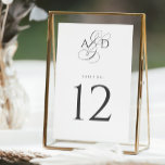 Numeração De Mesa Casamento Clássico do Monograma do Script Inicial<br><div class="desc">Iniciais Elegantes O número da tabela de Casamento Clássico Monograma apresenta uma tipografia elegantemente clássica,  emparelhada com um guião elegante.</div>