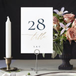 Numeração De Mesa Casamento Clássico Dourado Elegante Azul marinho<br><div class="desc">Este cartão faz parte de uma coleção grande - clique abaixo ou pergunte-me informações</div>