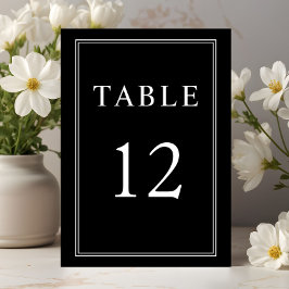 Numeração De Mesa Casamento Clássico Elegante Preto e Branco  