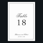 Numeração De Mesa Casamento Clássico Fronteira Preto e Branco Atempo<br><div class="desc">Um design clássico e atemporal.</div>