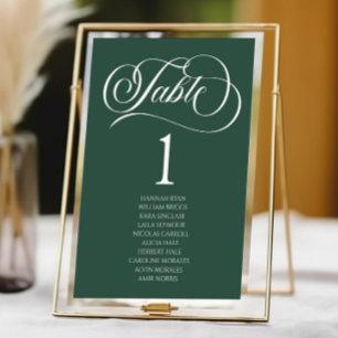 Numeração De Mesa Casamento Clássico Minimalista Verde Esmeralda Ele