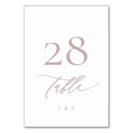 Numeração De Mesa Casamento Clássico Moderno de Caligrafia Rosa