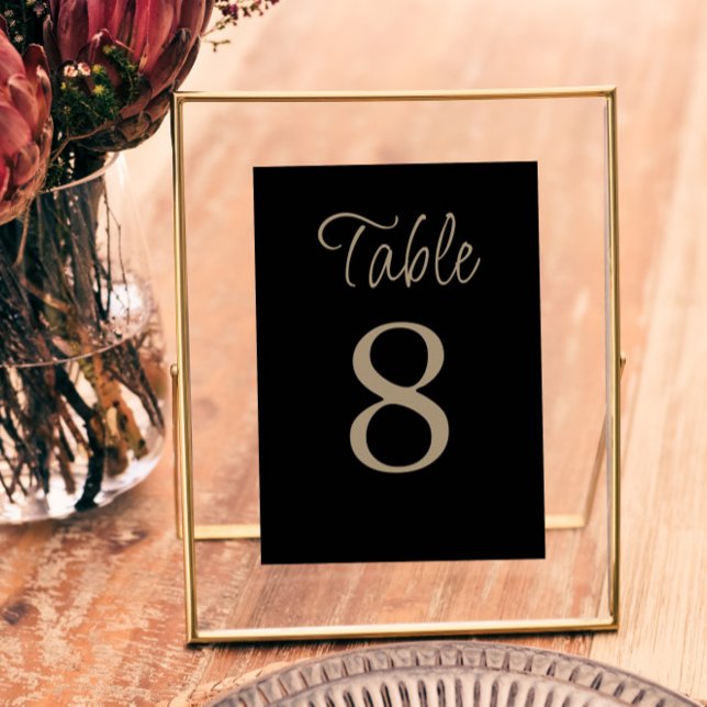 Numeração De Mesa Casamento Clássico Preto e Dourado (Criador carregado)
