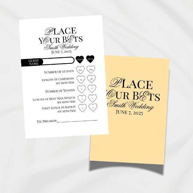 Numeração De Mesa Casamento Coloque Sua Aposta Editável Modelo (Add extra excitement to your wedding day with this fun "Place Your Bets" Wedding Game!)