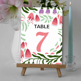 Numeração De Mesa Casamento colorido com galhos retráteis e flores