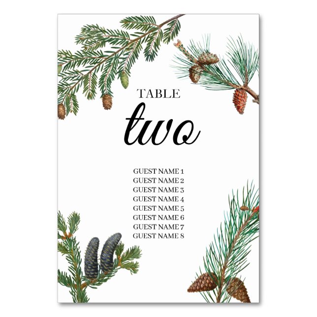 Numeração De Mesa Casamento com a Floresta de Pinheiros Russos (Frente)