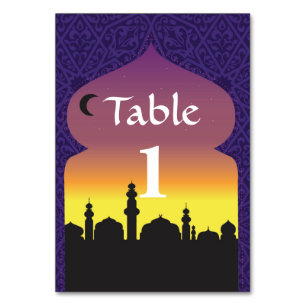 Numeração De Mesa Casamento com a tabela de padrões da noite árabe