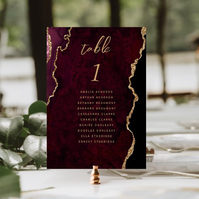 Numeração De Mesa Casamento com Ágata Dourada de Borgonha (Criador carregado)