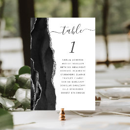 Numeração De Mesa Casamento com Ágata Prata Preta