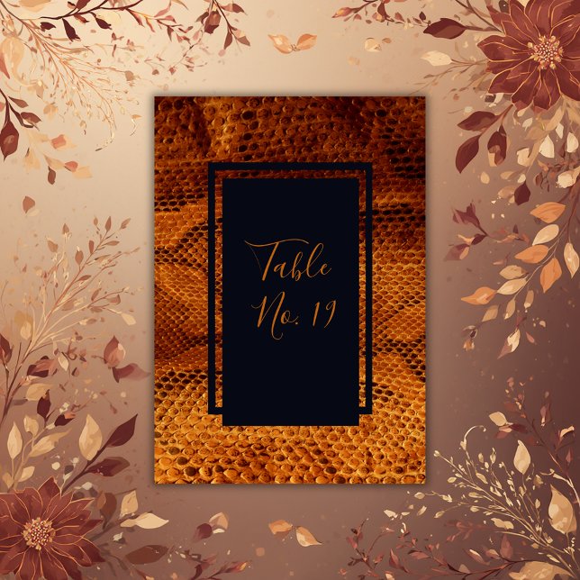 Numeração De Mesa casamento com animais de pele cobra de luxo (Criador carregado)