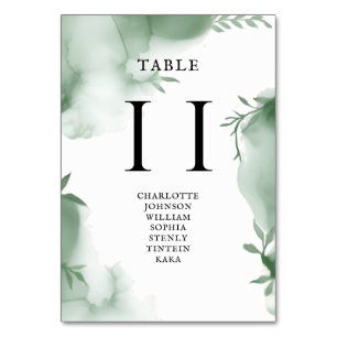 Numeração De Mesa Casamento com Aquarela de Vegetação de Eucalipto E