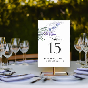 Numeração De Mesa Casamento com Aquarela Floral Lavanda Elegante