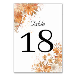 Numeração De Mesa Casamento com Aquarela Floral Rústica de Outono