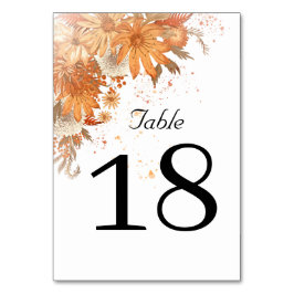 Numeração De Mesa Casamento com Aquarela Floral Rústica de Outono