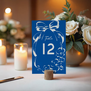 Numeração De Mesa Casamento com Arco Caprichoso Azul Francês e Moldu