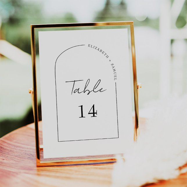 Numeração De Mesa Casamento com Arco de Script de Caligrafia Whimsic (Criador carregado)