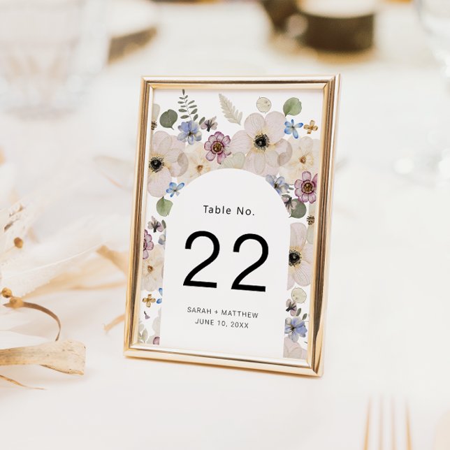 Numeração De Mesa Casamento com Arco Floral Boho (Elegant Boho Floral Arch Wedding Table Number by Painted Paperie
)