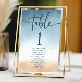 Numeração De Mesa Casamento com areia de praia do Oceano Azul Elegan