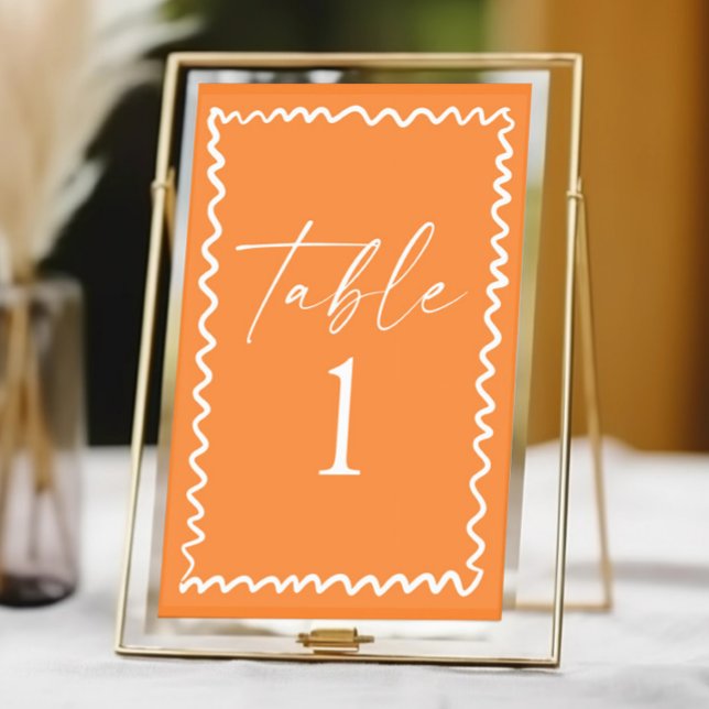 Numeração De Mesa Casamento com Borda Ondulada de Laranja Cítrica Ca (Criador carregado)