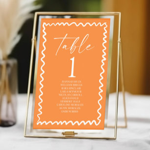 Numeração De Mesa Casamento com Borda Ondulada de Laranja Cítrica Ca