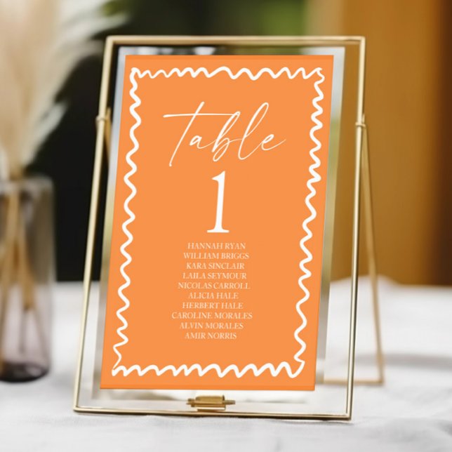 Numeração De Mesa Casamento com Borda Ondulada de Laranja Cítrica Ca (Criador carregado)