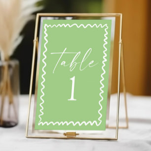 Numeração De Mesa Casamento com Borda Ondulada Verde Cítrico Caprich