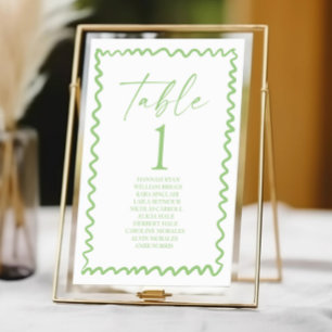 Numeração De Mesa Casamento com Borda Ondulada Verde Cítrico Caprich