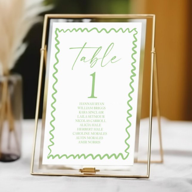 Numeração De Mesa Casamento com Borda Ondulada Verde Cítrico Caprich (Criador carregado)