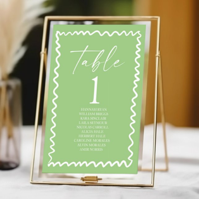 Numeração De Mesa Casamento com Borda Ondulada Verde Cítrico Caprich (Criador carregado)