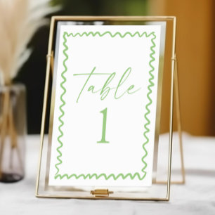 Numeração De Mesa Casamento com Borda Ondulada Verde Cítrico Caprich